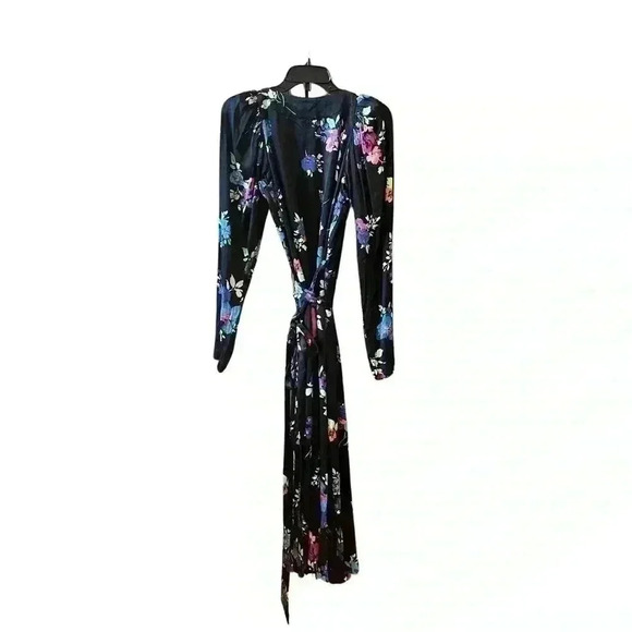 NEW ROTATE BIRGER CHRISTENSEN Black FLORAL PRINT WRAP DRESS - Picture 5 of 14